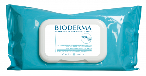 BIODERMA product photo, ABCDerm H2O Șervețele umede x60 îngrijirea pielii bebelușilor, șervețele umede
