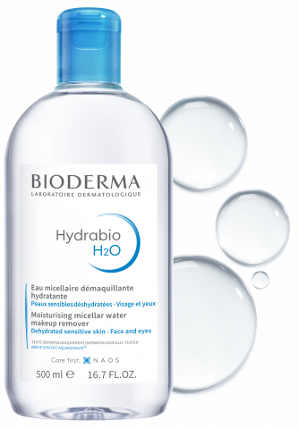 BIODERMA product photo, Hydrabio H2O 500ml, apă micelară pentru pielea deshidratată