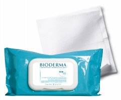 BIODERMA product photo, ABCDerm H2O Șervețele umede x60 îngrijirea pielii bebelușilor, șervețele umede